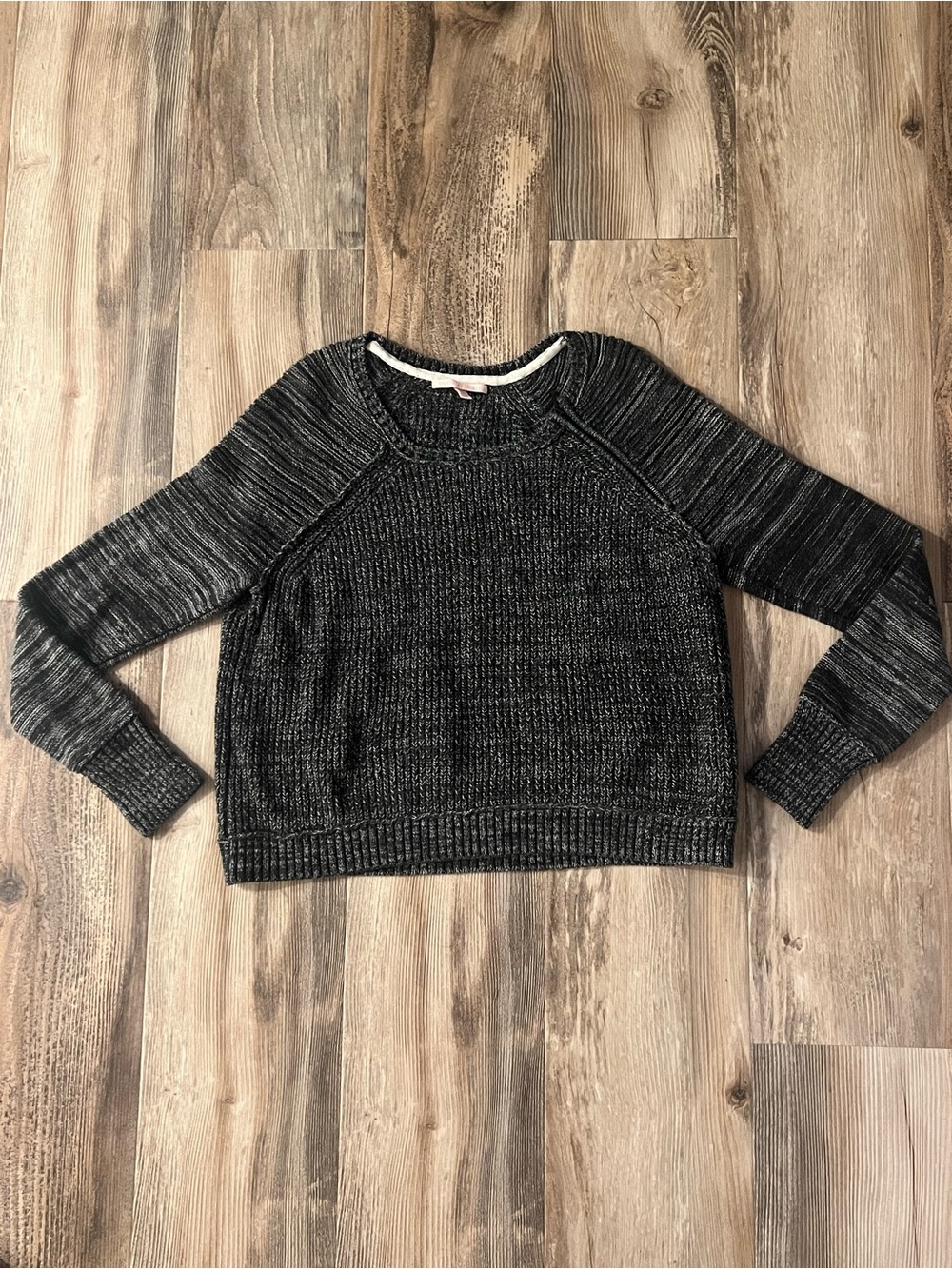 Victoria's Secret Black Marled Crewneck Sweater